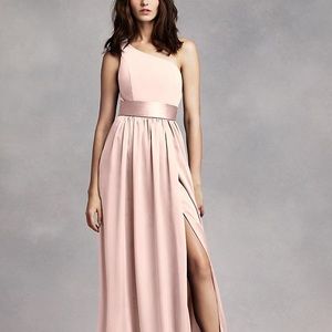 Vera Wang One shoulder Bridesmaid dress- Blush